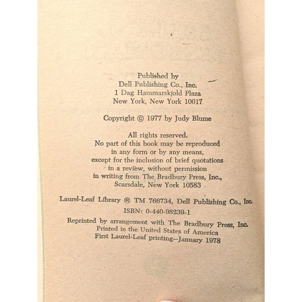 Starring Sally J. Freedman as Herself - Judy Blume 1978 PB, First Laurel Leaf - Picture 3 of 7